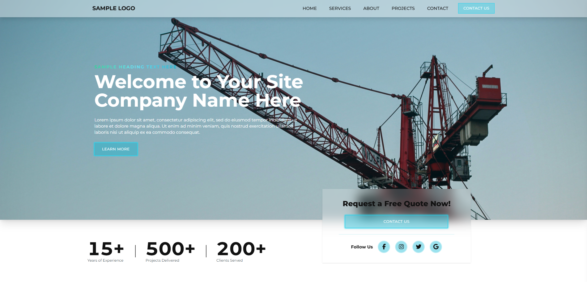 Screenshot of Construction Website Template