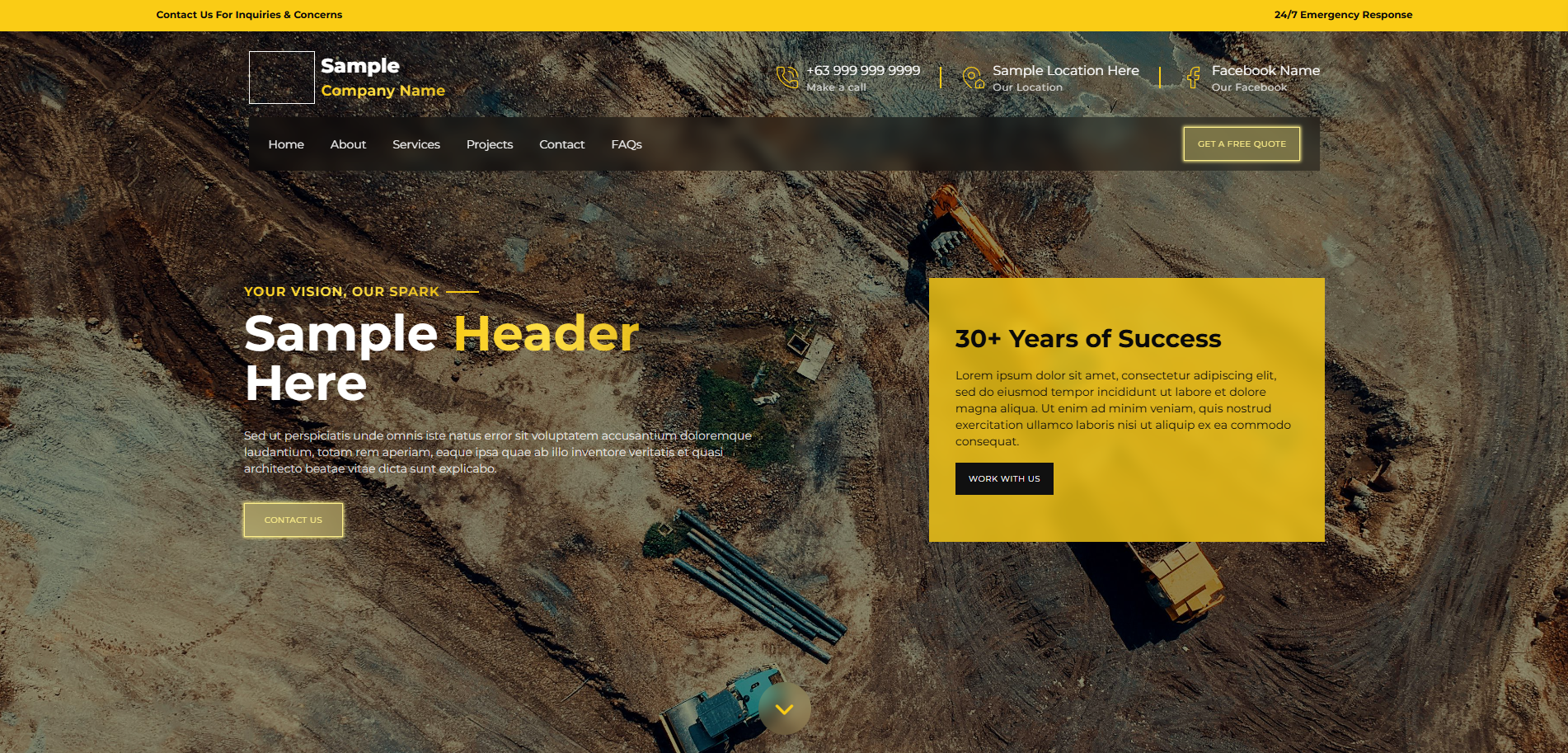 Screenshot of Construction Website Template V2