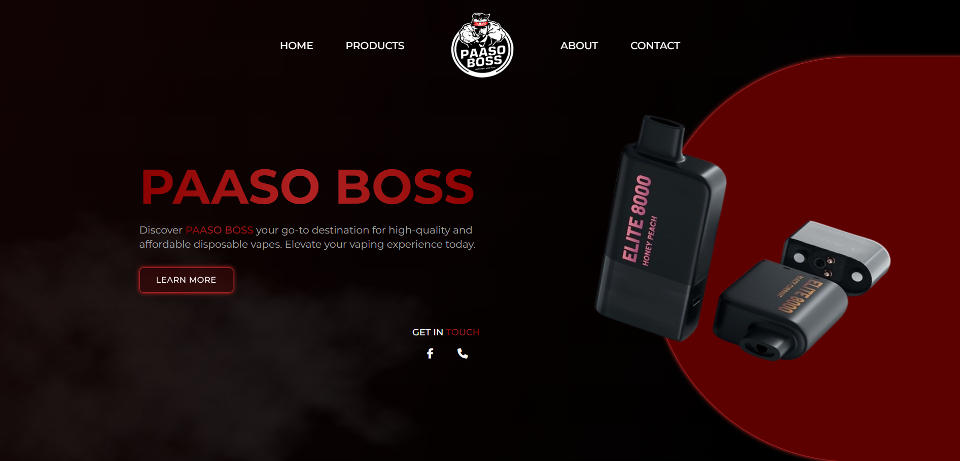 Screenshot of Vape Business Catalog Website