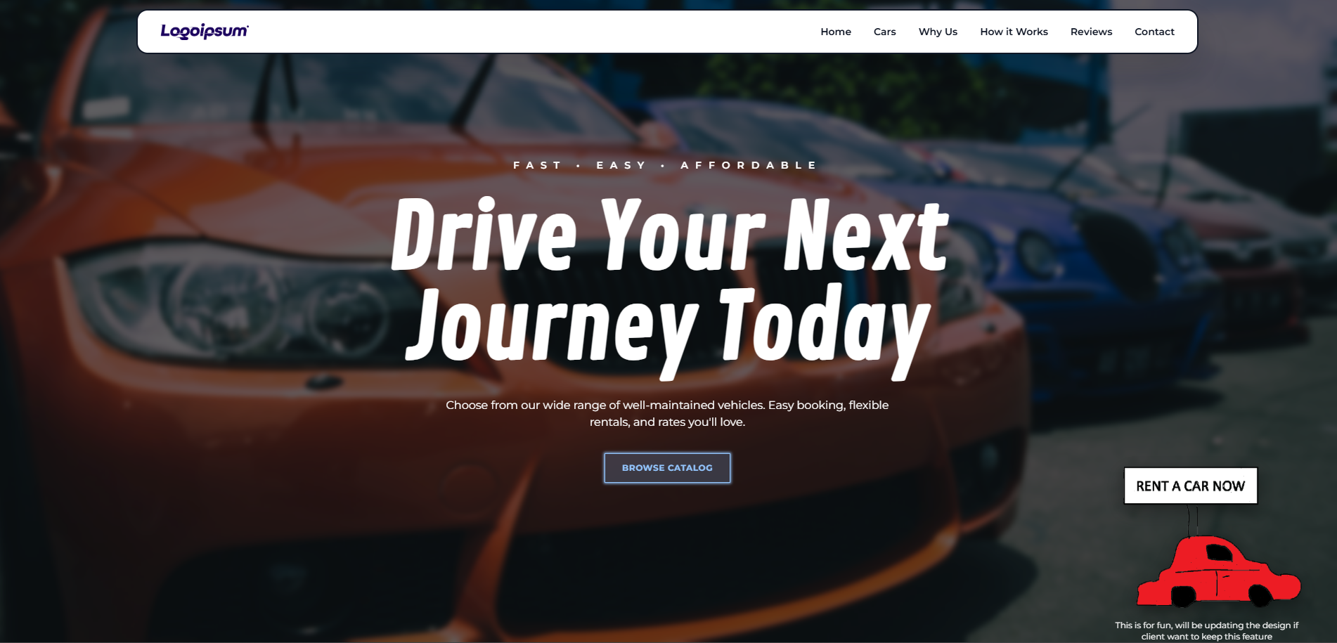 Screenshot of Rental Car Website Template