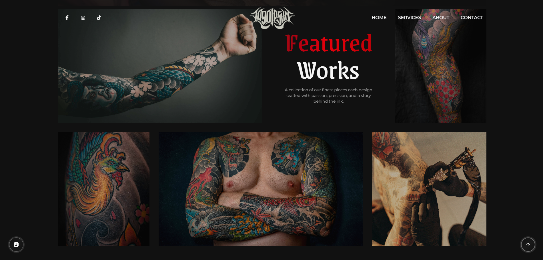 Screenshot of Tattoo Shop/Service Template